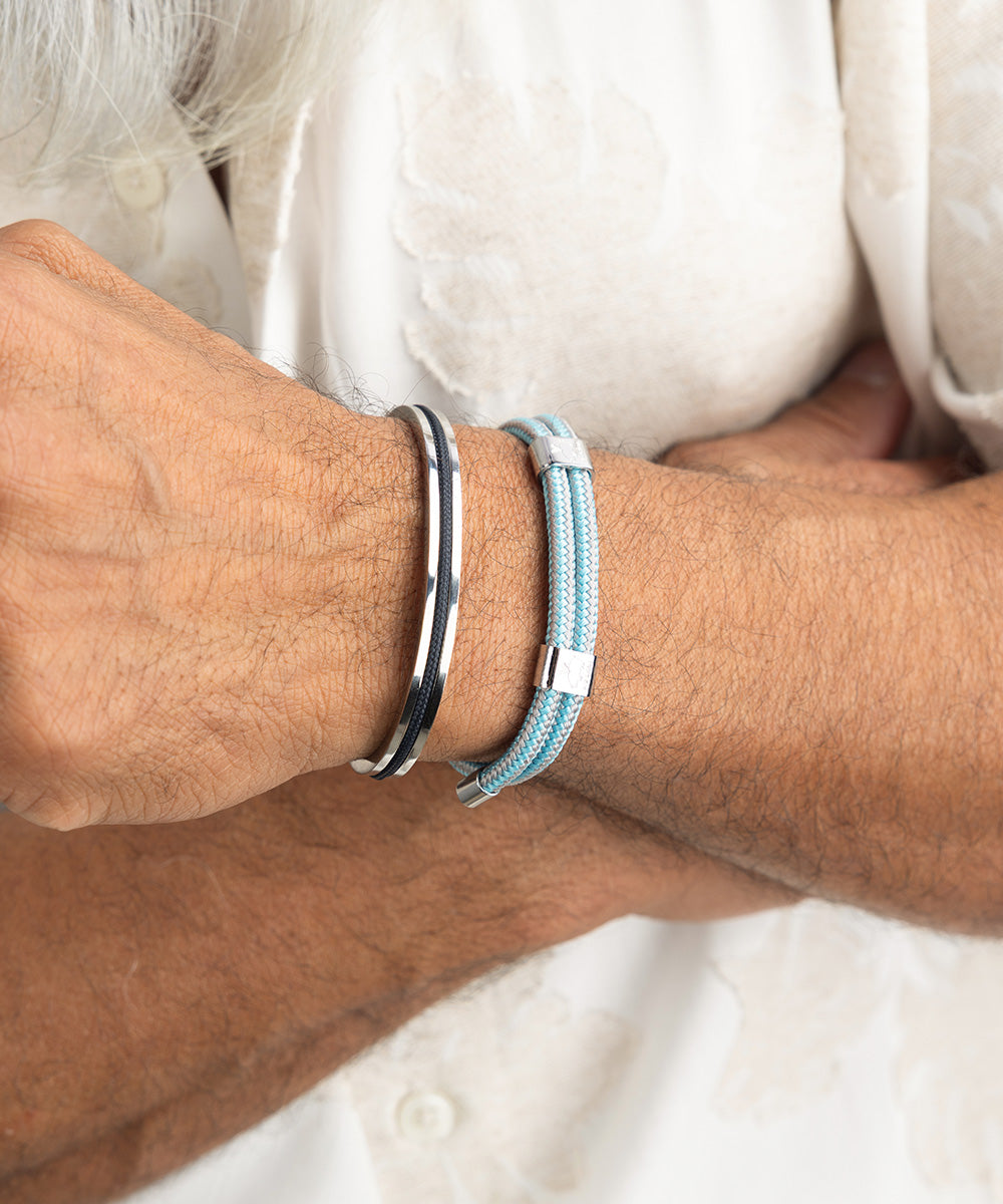 Little Lewis DBL Summer Blue - Stone Gray | Silver