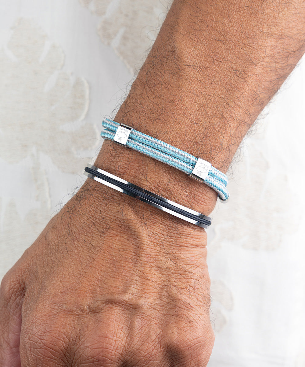 Little Lewis DBL Summer Blue - Stone Gray | Silver