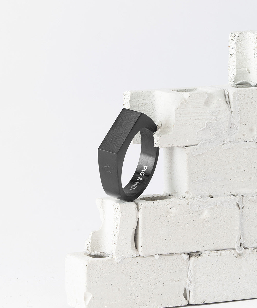 Signet Ring 6mm Slim Black | Black